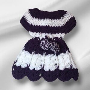 Infant Purple Crochet Handmade Dress Brand New Size 0-3 Months